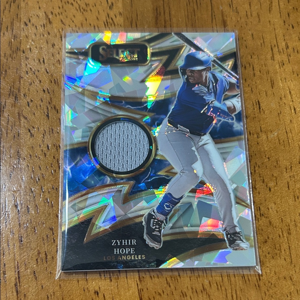 2025 Panini Select Zyhir Hope Sparks #SP-ZH Cracked Ice Prizm Relic Dodgers